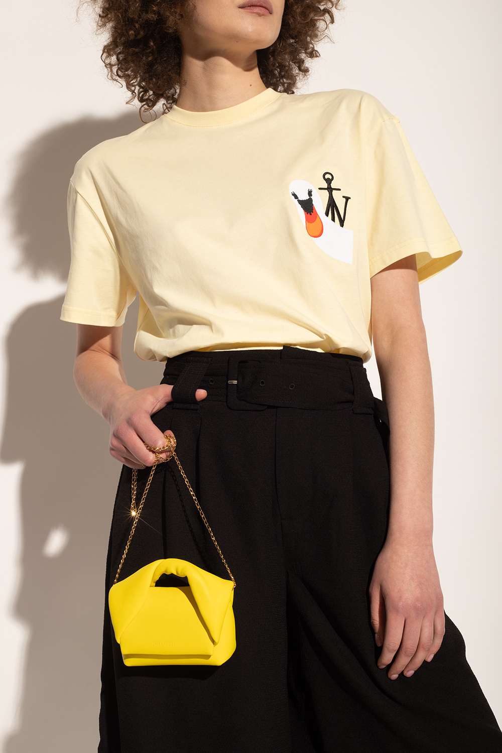 Yellow 'Nano Twister' shoulder bag JW Anderson - SchaferandweinerShops  Japan - ETRO leather-whipstitch tote bag